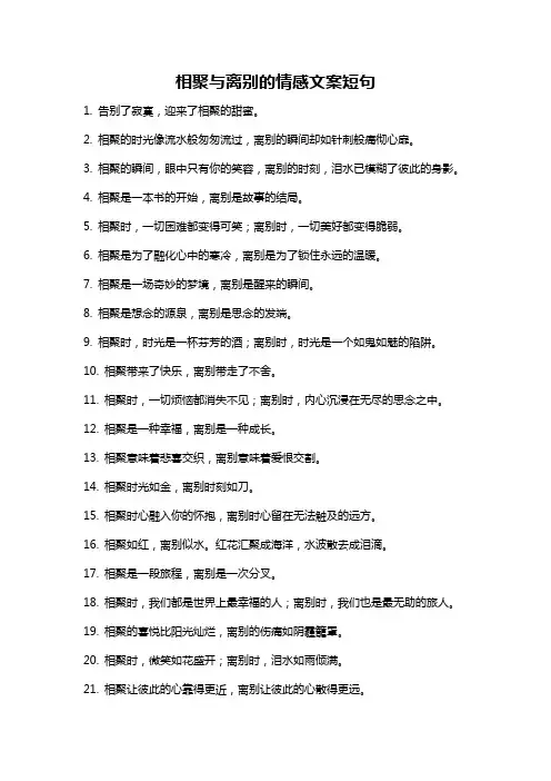 相聚与离别的情感文案短句