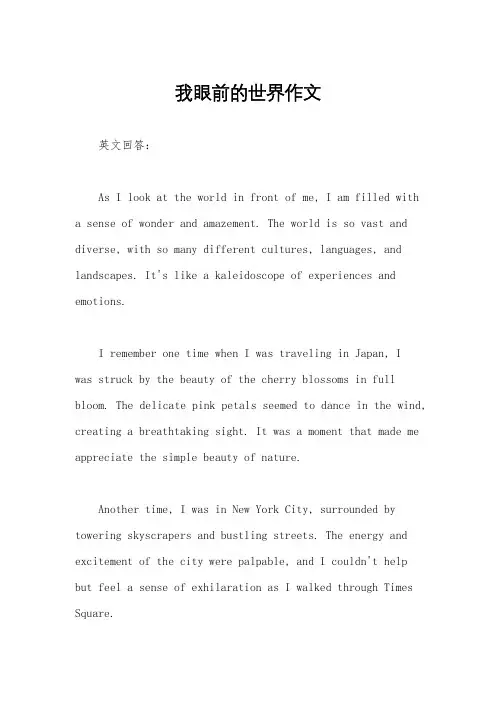 我眼前的世界作文