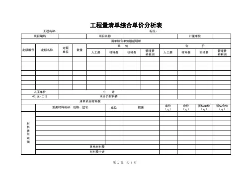08年工程预算表格大全