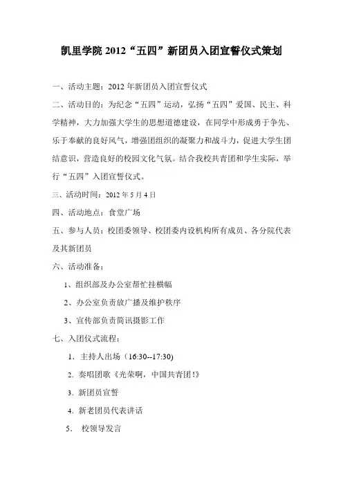 入团宣誓策划书 (2)