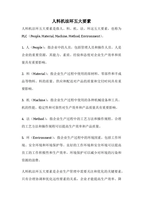 人料机法环五大要素