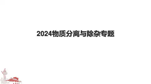 2024物质分离与除杂专题.pptx