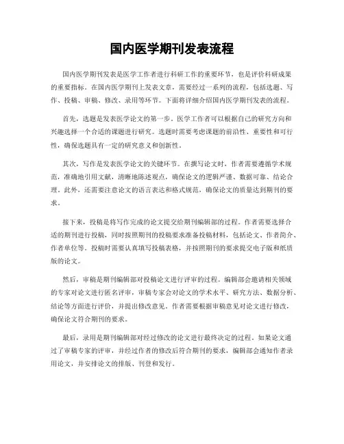 国内医学期刊发表流程