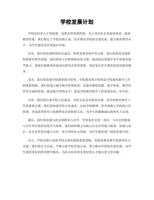 学校发展计划