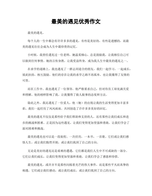 最美的遇见优秀作文