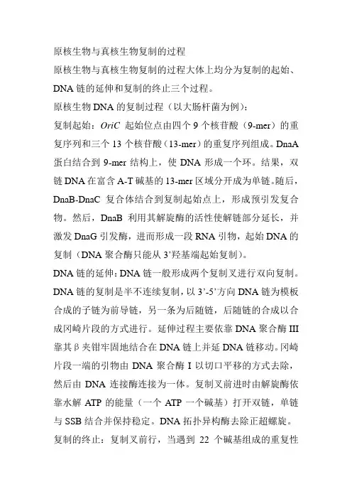 DNA复制过程有哪些特点