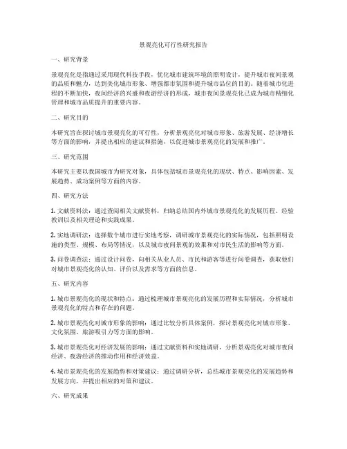 景观亮化可行性研究报告