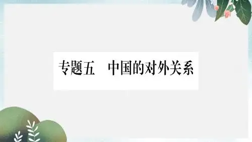 中考历史总复习第二篇知能综合提升专题五中国的对外关系课件