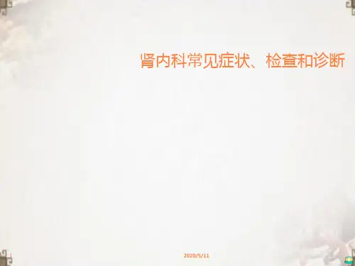 肾脏疾病常见症状及诊断