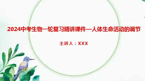 2024中考生物一轮复习精讲课件—人体生命活动的调节