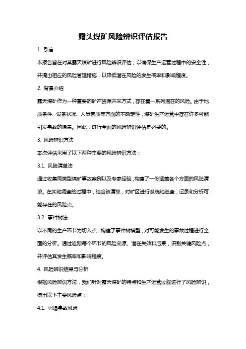 露头煤矿风险辨识评估报告