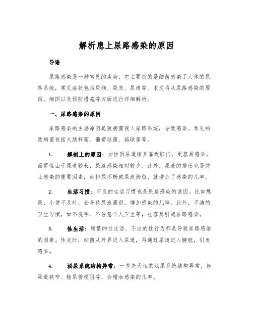 解析患上尿路感染的原因