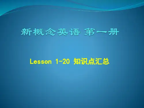新概念英语一册-1-20复习