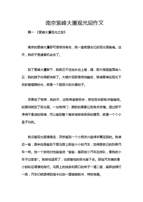 南京紫峰大厦观光层作文