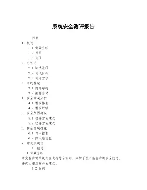 系统安全测评报告