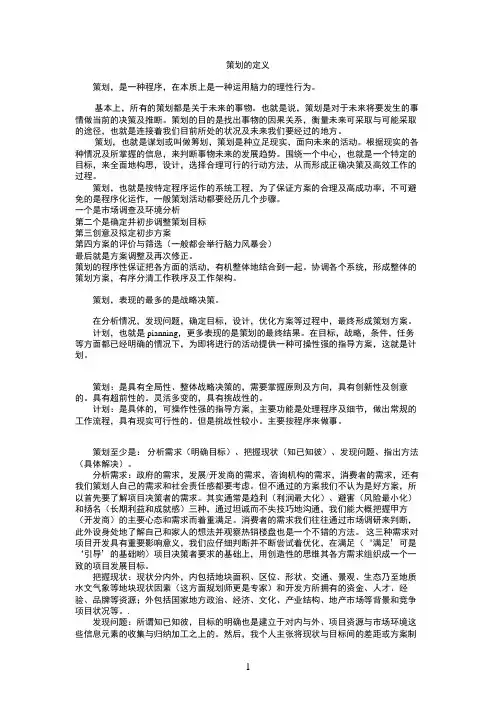 策划的定义