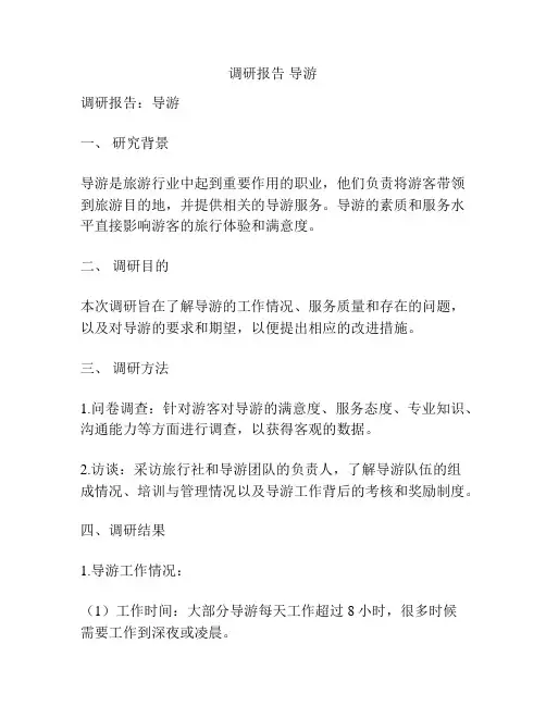 调研报告 导游