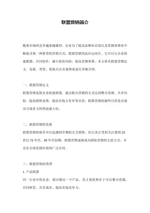 联盟营销简介