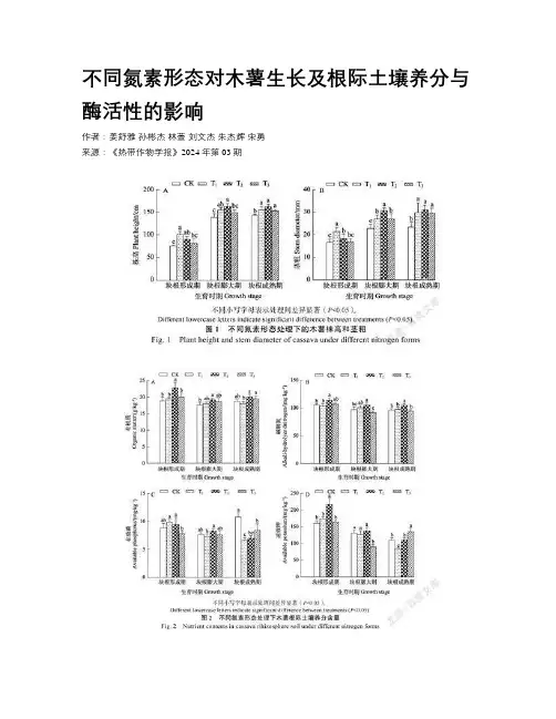 不同氮素形态对木薯生长及根际土壤养分与酶活性的影响
