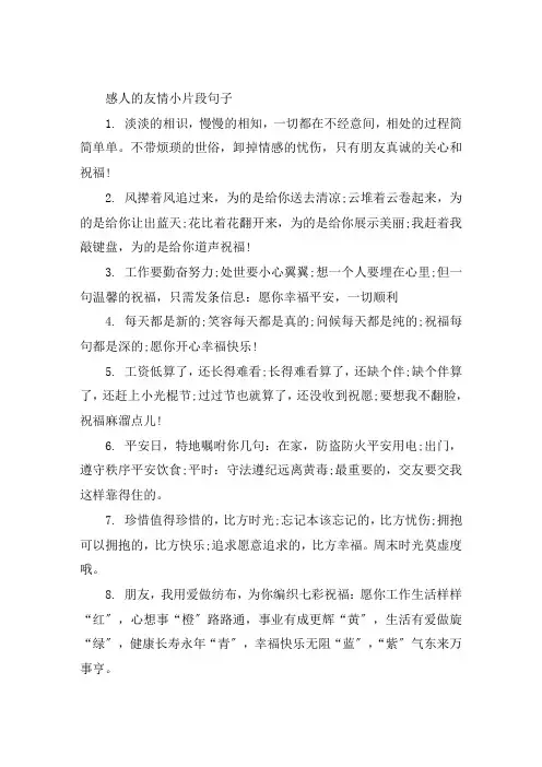 感人的友情小片段句子大全