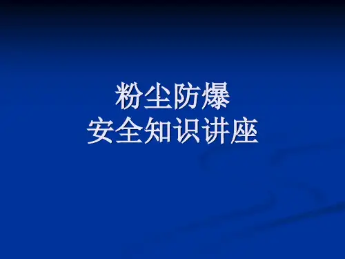 粉尘防爆安全知识讲座(PPT 58页)