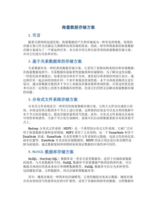 海量数据存储方案
