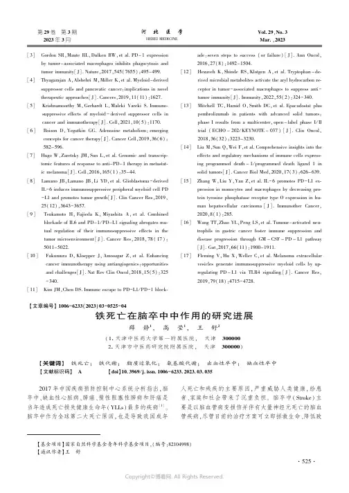 铁死亡在脑卒中中作用的研究进展