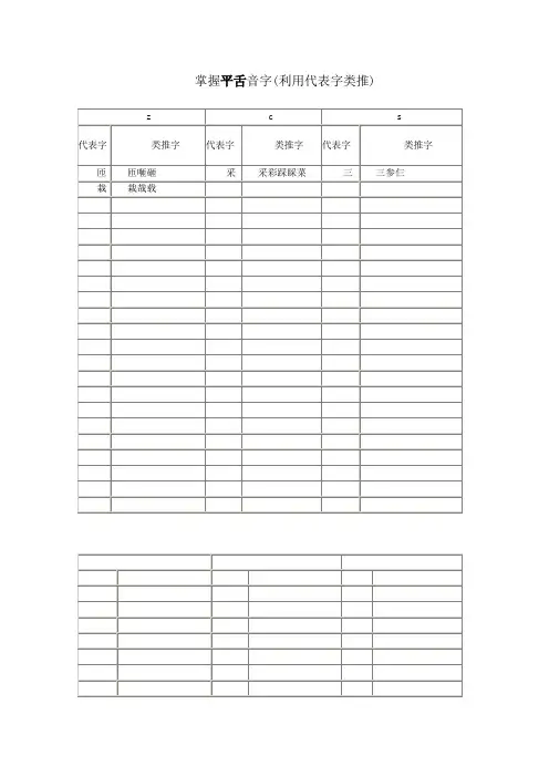 平翘舌字表