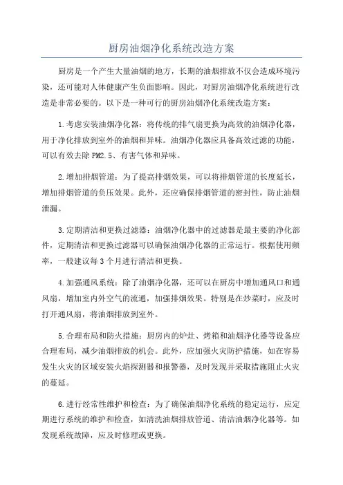 厨房油烟净化系统改造方案