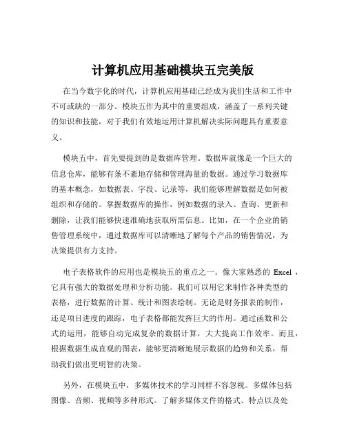 计算机应用基础模块五完美版