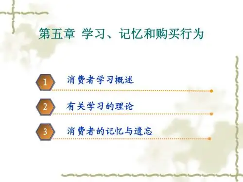 第五章  学习、记忆和购买行为