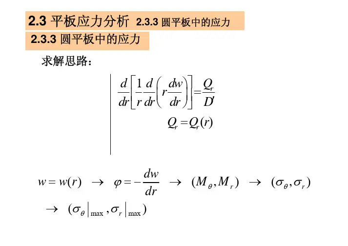 压力容器应力分析-典型圆平板分析