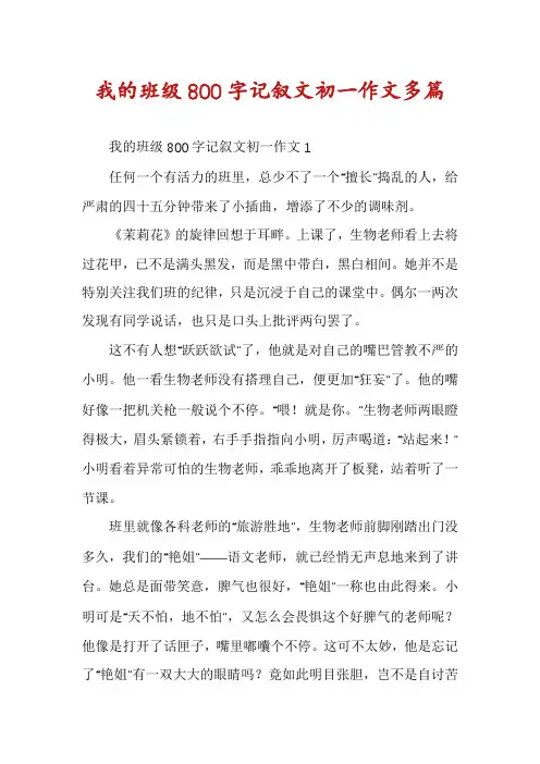 我的班级800字记叙文初一作文多篇