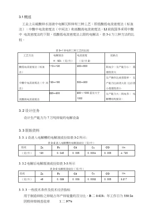 锌电解槽计算