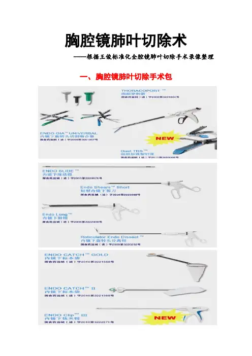 胸腔镜肺叶切除手术程序
