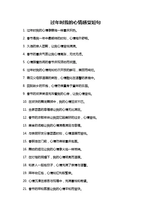 过年时我的心情感受短句