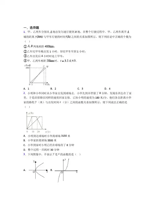 人教版初中八年级数学下册第十九章《一次函数》经典题(含答案解析)