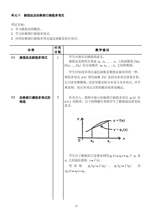 插值法及拉格朗日插值多项式