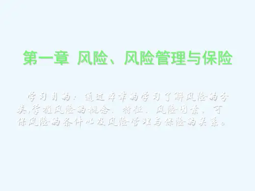 第1章 风险、风险管理与保险