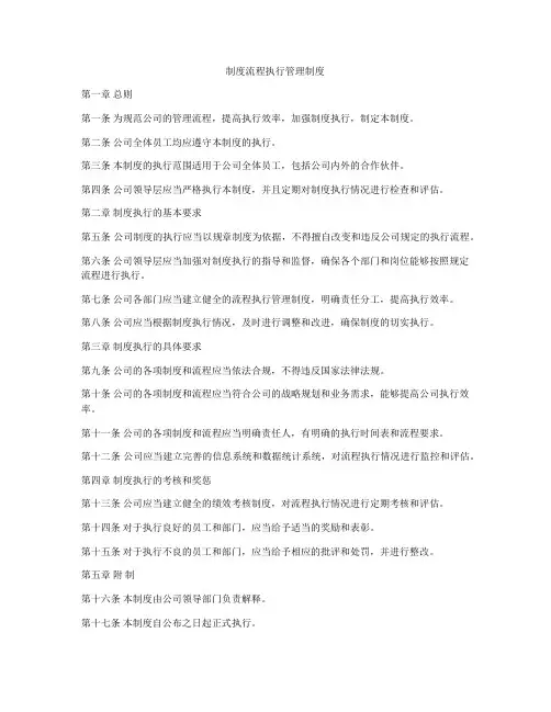 制度流程执行管理制度