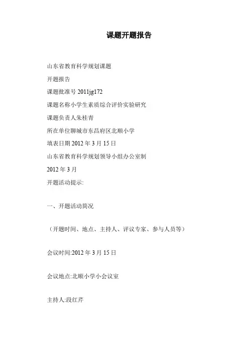 课题开题报告