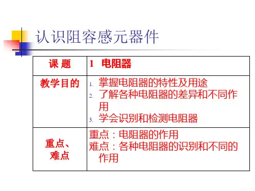 认识阻容感元器件