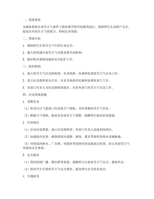 学校雨雪天应急预案