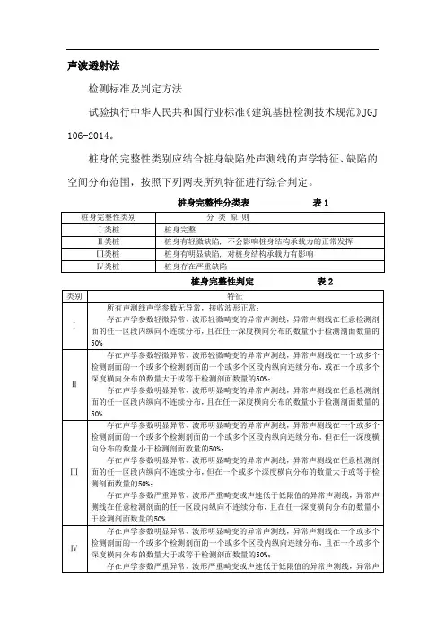 基桩检测规范桩身完整性检测标准及判定方法