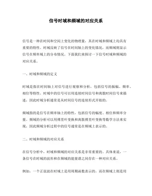 信号时域和频域的对应关系