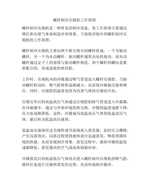 螺杆制冷压缩机工作原理
