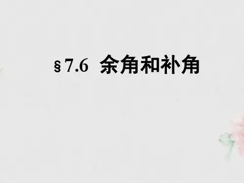 沪教版(上海)六年级第二学期数学 7.6余角和补角教学课件  (共21张PPT)