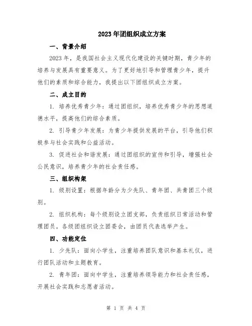 2023年团组织成立方案