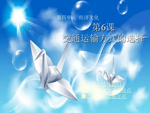 交通运输方式的选择PPT教学课件