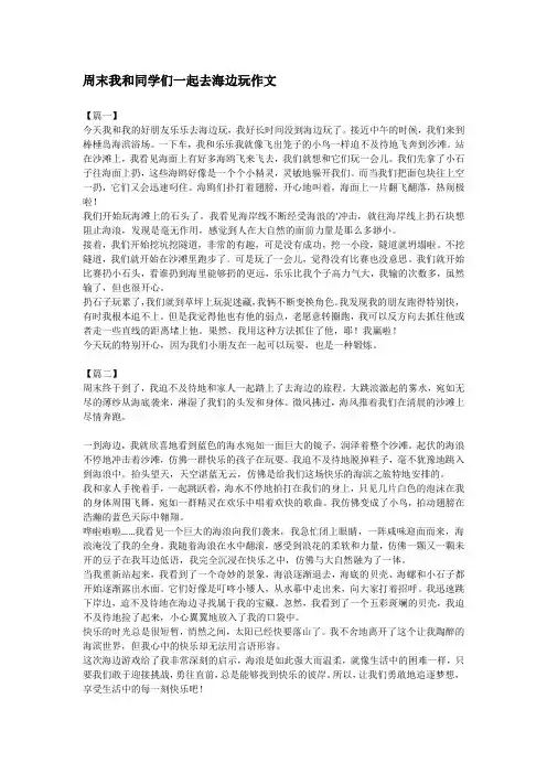 周末我和同学们一起去海边玩作文